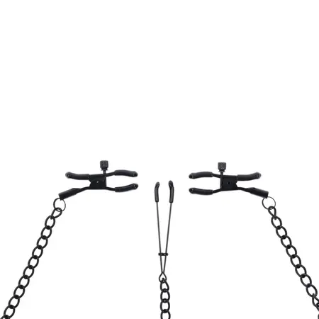 Sportsheets Saffron Adjustable Chain Set with Collar - Black, Iron Alloy