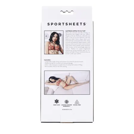 Sportsheets Saffron Adjustable Chain Set with Collar - Black, Iron Alloy