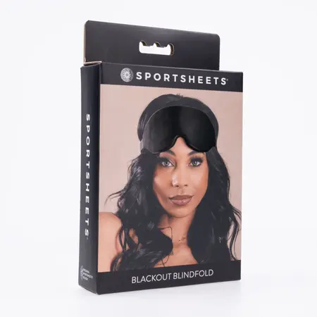 Sportsheets Blackout povez za oči od memorijske pene, podesiva traka, crni