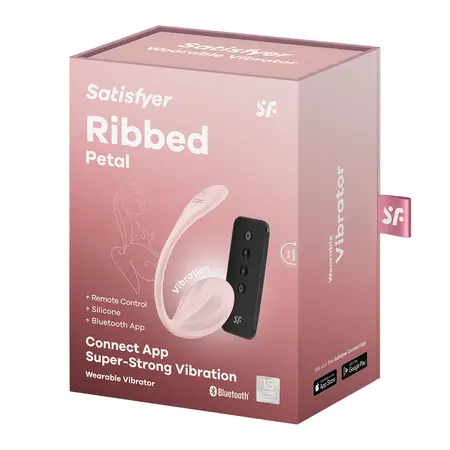 Satisfyer Ribbed Petal Connect App - Noseći Dupli Vibrator, Roze, IPX7
