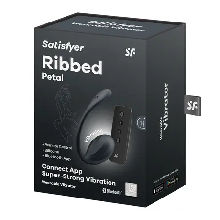 Satisfyer Ribbed Petal Connect App Wearable Intimate Device Black