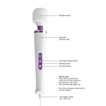 Wonder Wand Massager Purple - 10-Speed Silicone Flexible Head