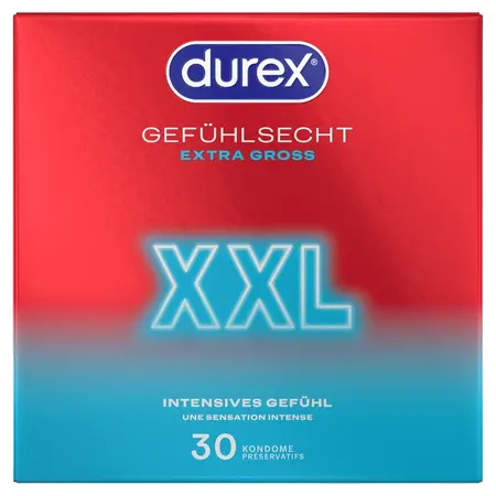 Durex Gefuhlsecht XXL Ekstra Veliki Anatomski Kondomi 8 kom