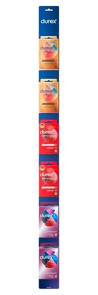 Durex Clip Strip Assortment - Thin Feel, Real Feel, Surprise Mix, 12 Packs