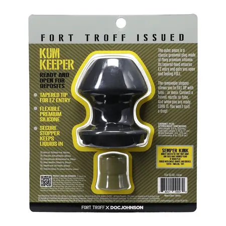Oxballs Kum Keeper Large Black Anatomical Silicone Plug