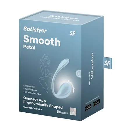 Satisfyer Smooth Petal Connect App nosivi intimni uređaj Svetlo plavi