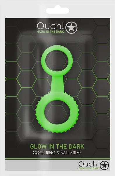 Ouch! Glow in the Dark Adjustable Ring & Strap Fluorescent Green