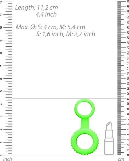 Ouch! Glow in the Dark Adjustable Ring & Strap Fluorescent Green