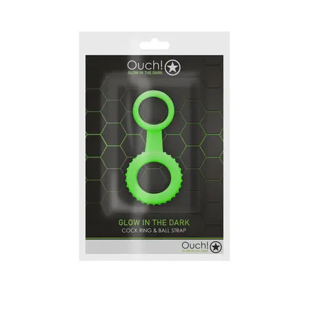 Ouch! Glow in the Dark Adjustable Ring & Strap Fluorescent Green
