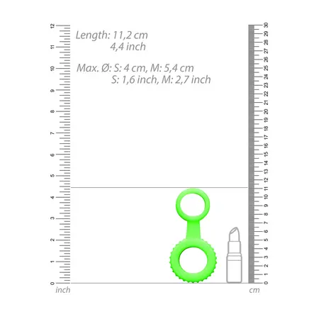 Ouch! Glow in the Dark Adjustable Ring & Strap Fluorescent Green