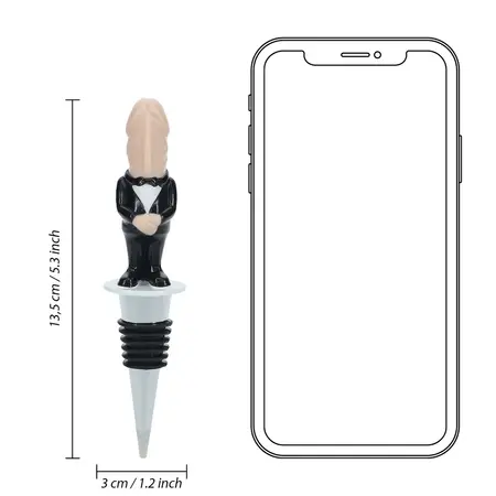 Gift Republic Čep za flašu mladoženja - Elegantan party aksesoar, Srebrni finiš