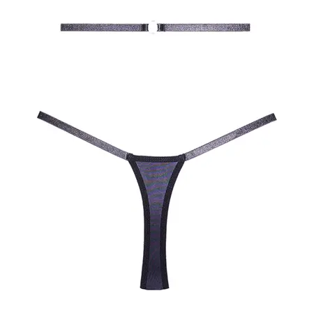 Fantasy Lingerie Cherished Čipkana & Mrežasta tanga gaćica OS Podesiva Crna