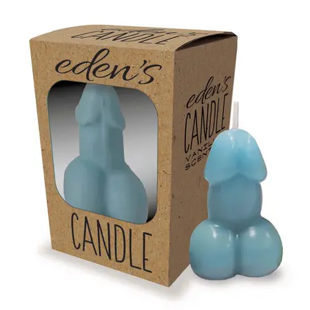 Eden’s Candle Vanilla Aroma Blue 3-inch Decorative Candle 12h Burn