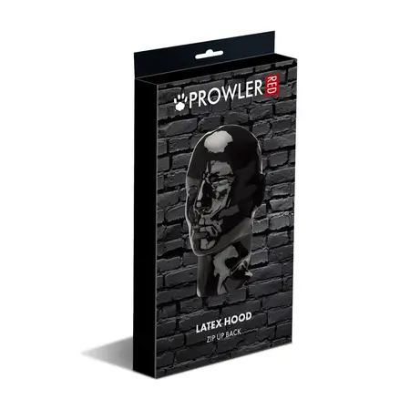 Prowler RED Latex Hood Black - Anatomical Stretch Fit, Eye Openings