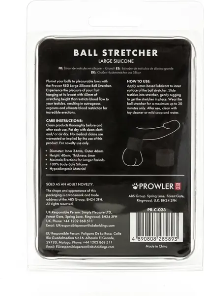 Prowler RED Silikonski rastezač za testise Large Crni 40mm Anatomski prsten