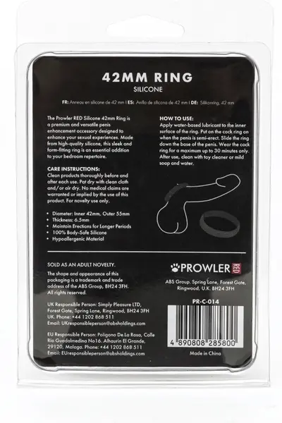 Prowler RED Silikonski potporni prsten 42mm Crni - Fleksibilan, bezbedan za telo