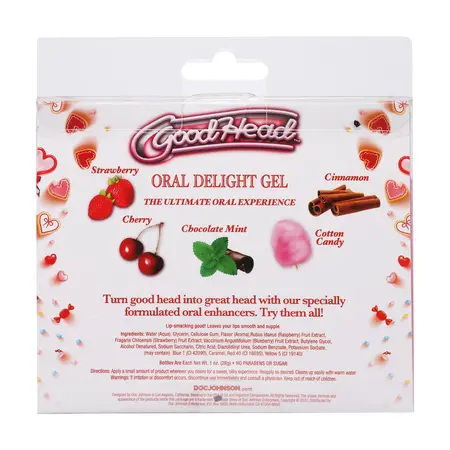 Doc Johnson GoodHead Oral Gel Set 5 Flavours 5x29ml Edible Lubricant