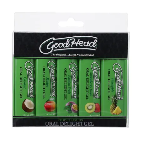 Doc Johnson GoodHead Gel Set Tropical Fruits 5x29ml Flavor Variety Pack
