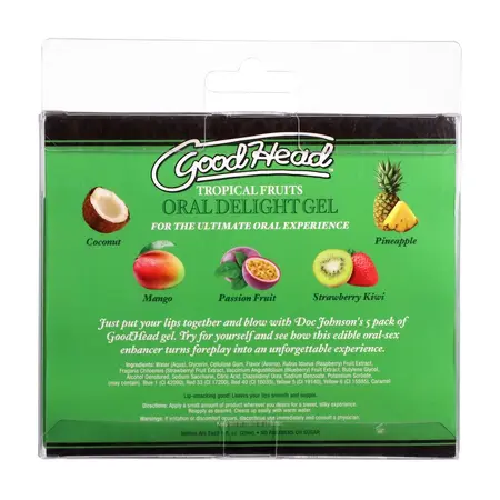 Doc Johnson GoodHead Gel Set Tropical Fruits 5x29ml Flavor Variety Pack