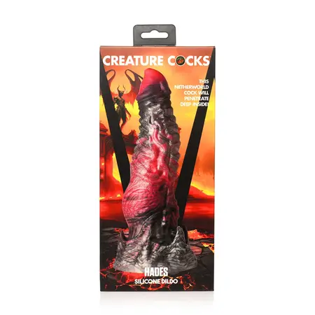 Blush Novelties Hades Silicone Model Medium Black-Red, Suction Base