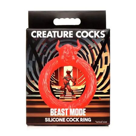 XR Brands Beast Mode Silikonski Prsten Crveni - Fleksibilan Anatomski Dizajn