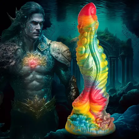 XR Brands Majestic Merman Silicone Fantasy Model, Rainbow, 26 cm