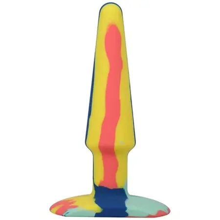 A-Play Groovy Silicone Anal Plug Multi-Color 12 cm - Health-Grade Material