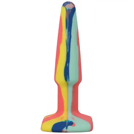 A-Play Groovy Silicone Anal Plug 10 cm - Multicolor, Tapered Design