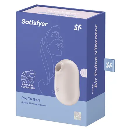 Satisfyer Pro To Go 2 Dvostruki Vazdušno-Pulsni Vibrator, Kompaktni, Vodootporni, Crni