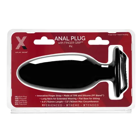 Perfect Fit Finger Grip Plug #4L - Veliki intimni čep sa drškom za prste
