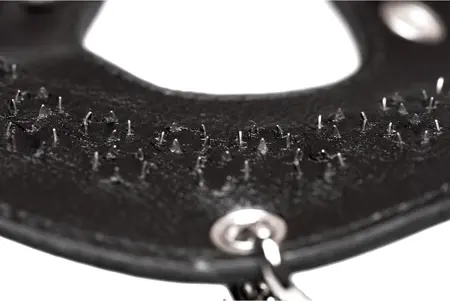 Master Series Parachute Leather Restraint with Metal Spiked Chains Black