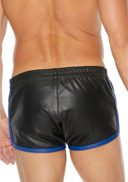 Rimba Leather Shorts S/M Blue - Ventilated Adjustable Waistband