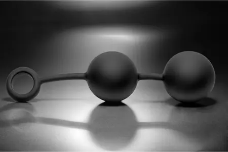 XR Brands Weighted Silicone Intimate Balls with Retrieval Cord XL Black