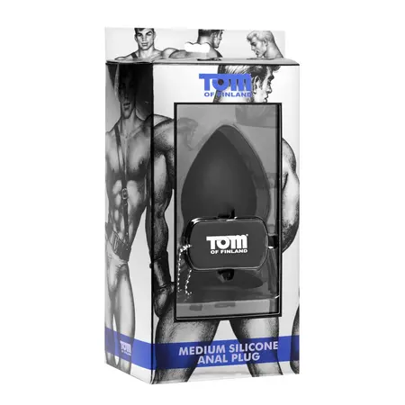 XR Brands Tom of Finland Silikonski Čep sa Usisnom Bazom Crna Srednja