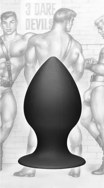 XR Brands Tom of Finland Silikonski Čep sa Usisnom Bazom Crna Srednja