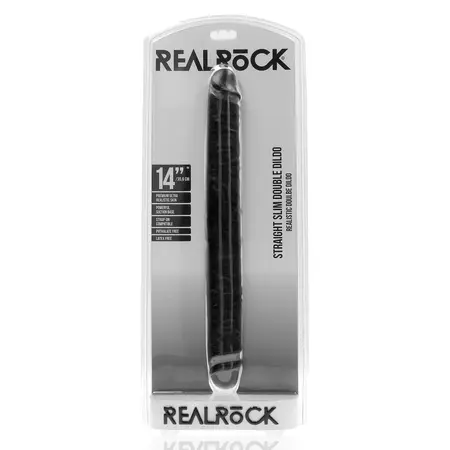 RealRock Slim Dvostrani 14'' Intimni Uređaj Crni Fleksibilan 35.6cm