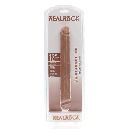 RealRock Slim Dvostrani Intimni Model 30.5 cm - Prirodno Smeđa