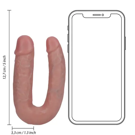 RealRock U-Oblik Dvostrani Model 12.7 cm - Silikon Boje Kože