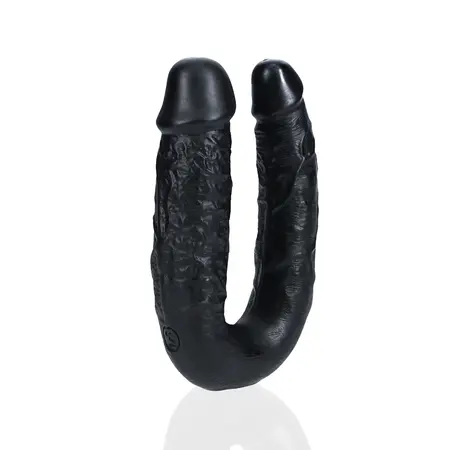RealRock U-Oblik Intimni Duo Model 12.7 cm Crni Fleksibilan Dizajn