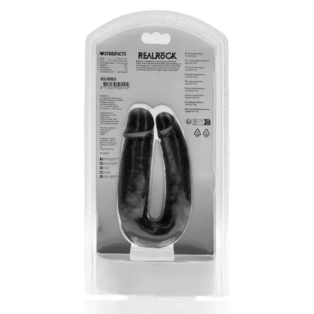RealRock U-Oblik Intimni Duo Model 12.7 cm Crni Fleksibilan Dizajn