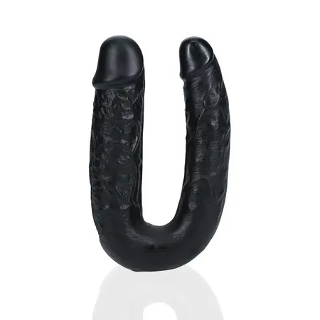 RealRock U-Oblik Intimni Duo Model 12.7 cm Crni Fleksibilan Dizajn