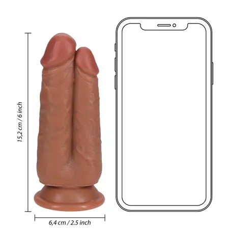 RealRock Dva u Jednom Intimni Uređaj 5/6 Smeđa 12.7/15.2 cm Dvostruka Veličina