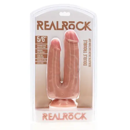 RealRock Double Trouble Model 5/6 - Dual-Ended Intimate Device, Flesh, 12.7/15.2 cm
