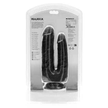RealRock Double Trouble 5/6 Crni - Dvostrani Silikonski Model 12.7/15.2 cm