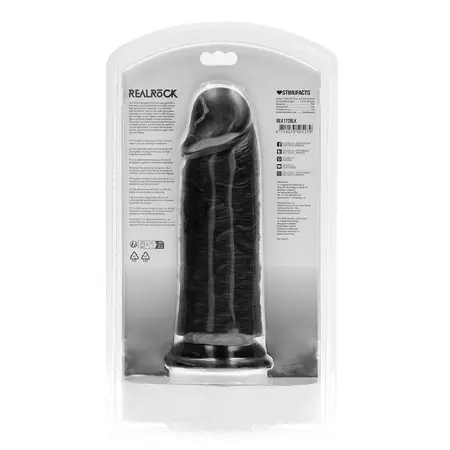 RealRock Extra Thick Straight Intimate Device 20.3 cm Black
