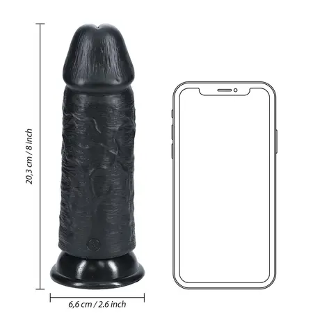 RealRock Extra Thick Straight Intimate Device 20.3 cm Black