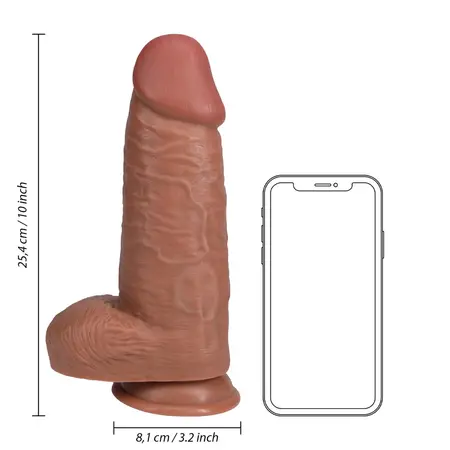 RealRock Extra Thick 10'' Tan Model with Suction Cup & Harness Base