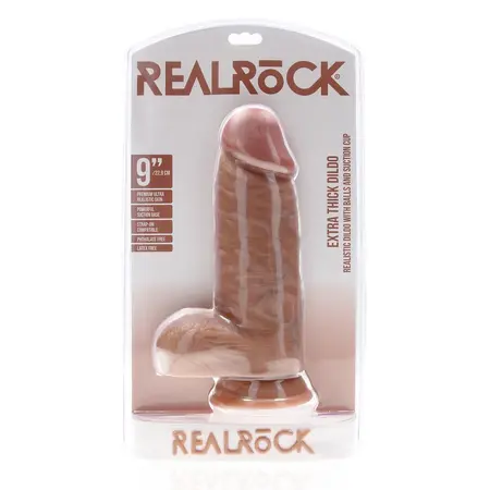 RealRock Ekstra Debeo Intimni Sistem 23 cm Smeđa - Čvrst Anatomski Model