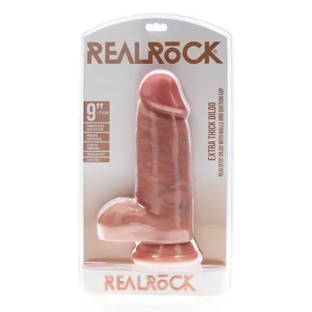 RealRock Ekstra Debeo 23 cm Anatomski Model sa Usisnom Čašom - Boja Kože