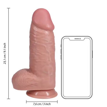 RealRock Ekstra Debeo 23 cm Anatomski Model sa Usisnom Čašom - Boja Kože